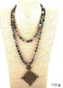 Boho Necklace, RH Tiger Eye, Ethic Black Natural Stone
